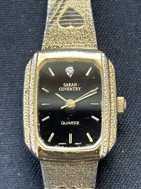 Sarah Coventry Gold Tone Black Dial Women’s Quartz Watch